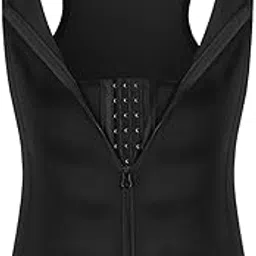 Waist Trainer Vest for Men Body Shaper Waist Trimmer Adjustable Sauna Tank Top Workout Shirt Black(L)-POOWE-picture-49
