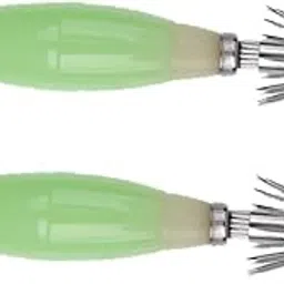 BNF® 2pcs Luminous Squid Jig Hook 9.5cm/17g Saltwater Fishing Lure Bait-Swimbaits, Hard Bait with 3D Eyes & Rattling Action for Bass, Pike, Trout, Freshwater & Saltwater Fishing image 1