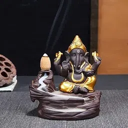 Parvatveda- Lord Ganesha Incense Holder with 50 Free Cones, Ganesha Backflow Cone Incense Holder Decorative Showpiece with 50 Free Smoke Fountain Backflow Scented Cone Incenses-picture-12