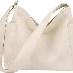 Women Canvas Tote Bag, Solid Color Shoulder Bag With Zipper Closure, Canvas Handbag For Shopping, Travel, Work, Beach, Office, College-picture-55