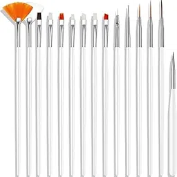 Professional Nail Art Brush Set, 15 Piece Manicure Design Kit with Fan Brush, Detail Liner, Dotting Tools for Acrylic Nail Art and Painting-picture-38