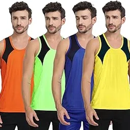 ftx Colorblock Sleeveless Dri-Fit Sports Vest for Men (Pack of 4)-picture-28