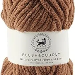 NESTNHAVEN, Wool, Plush & Cuddly, Chenille Yarn Supersoft Hand Knitting Wool Ball, (1 Ball/100 Gram Each) Ball Suitable for Craft, Babywear, Baby Blankets, 5 Bulky, Shade no - NNHB (Milk chocolate Brown)-picture-24