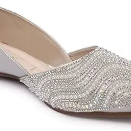 Sneakers Villa Juttis & Mojaris Traditional Hand Embroidered Stone Designs for Women & Girls-image-50