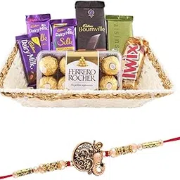 SFU E Com 16 Pieces Rocher With Premium Chocolate Gift Hamper | Rakhi Chocolate Gift For Brother | Ganesh Rakhi With Chocolates | Rakshabandhan Chocolate Gift | 532-picture-37