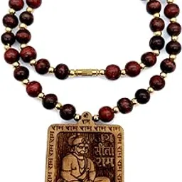 Wooden Carving Shree Bageshwar Dham Balaji Hanuman Ji, Handmade with Lal Chandan Mala (10mm Bead L)-picture-17