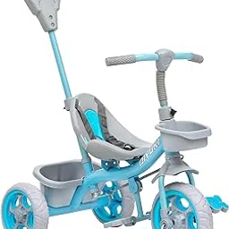 DIYUKI Tricycle for Kids with Parental Control | Cycle for Kids 1-4 Years | Baby Cycle | Bicycle with Storage Basket, Seat and Seat Belt Carrying Capacity 30 Kgs (Blue) (Blue)-picture-28