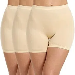 regalia procot Cotton Slip Shorts for Under Dresses Women Seamless Anti Chafing Underwear Panties Mid Thigh Boyshorts Lace/Plain Cycling Shorts Regular and Plus Sizes Combo Pack-picture-11
