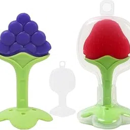 The Moms care Silicone Teether Ideal teether for 6 to 12 Months Baby, BPA Free Teething Toys for Babies,Same Design Color Blue & Red (Pack of-2)-image-89