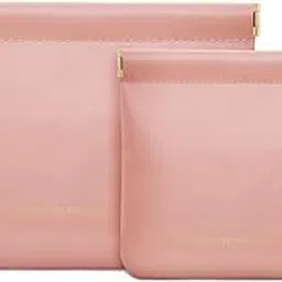 Mini Makeup Women's Cosmetic Storage Organizer Holder Bag Squeeze Travel Toiletry Kit Case Waterproof Small Coin Purse (Pack of 2)(Pack of 2 | Pink)-picture-36