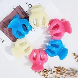 03 Pcs Women Hair Pumpkin Shape Interlocking Teeth, No Slip, Secure Strong Grip, Hair Accessory - Clamp Jaw, Claw Clip - Medium Transparent Multicolor-picture-31