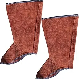 ATORSE™ 1 Pair Welding Protective Shoes Feet Cover Fire Flame Resistant Brown-image-3