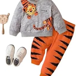 psfly Cotton Sweatshirt and Jogger for Kids | Printed Full Sleeves T-shirt and Pant Set for Boys and Girls-picture-50