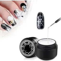 Kreni White Nail Spider Gel For Nail Art Polish Thin Brush Spider Nail Gel Art Paint For Nails Uv Led Nail Polish Drawing Painting Black White Gel Nail Polish Kit-picture-20