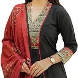 gosriki Women's Rayon Viscose Straight Printed Kurta with Palazzo & Dupatta-picture-15