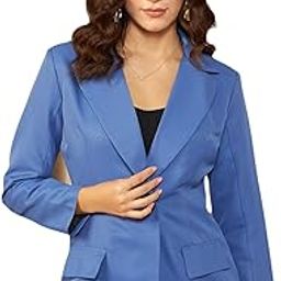 kassually Blue Notched Lapel Long Sleeve Regular Fit Single Breasted Blazer-picture-36