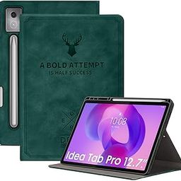 Robustrion Case for Lenovo Idea Tab Pro 12.7 inch Cover Case with [Pencil Holder], Deer Pattern Flip Cover for Lenovo Idea Tab Pro Cover 12.7 inch [Auto Sleep Wake Support] - Dark Green-picture-13