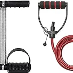 Emeret Double Spring Premium Natural Latex and Thread Count Nylon, Foam Wrapped Handle Tummy Trimmer with Exercise Resistance Toning Stretchable Tube for Abdominal and Full Body Workout (Multicolour)-image-27