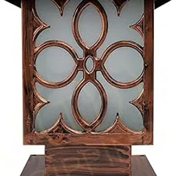 TRIPPING Color Copper Gold with Frosted Glass, Antique Design Waterproof Gate Lamp B22 Holder, Rustproof Metal Light for Home, Garden, Patio, and Outdoor Poles & Pillars (C)-picture-18