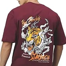 crazybee Cotton backrint Drop Shoulder t-Shirt-picture-30