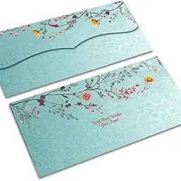Brown Cloud Customised Shagun/Money/Gift Envelope/Lifafa for Gift/Festival Printed on Self Design LIGHT BLUE Metallic Card with Personalized Message/Name(SESELF BC LIGHT BLUE 12)(Pack of 50)-picture-51