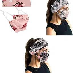 club bollywood LICHTS®3 Sets Buttons Headband with Face Masks-picture-23