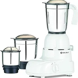 Bajaj Plastic Steel Glory 500 Watts Mixer Grinder with 3 Jars (White)-image-38