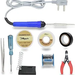 Hillgrove Electric Gadget 9in1 New Mobile Soldering Iron Equipment Tool Machine Combo Kit Set with Flux Paste and Wire 25 W Simple (Flat Tip)-image-19