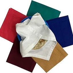 Pure Cotton Kids Tiffin Napkin for School roti Chapati Cover Size : 35 x 35 cms,Pack of 6, Colour : Multicolour (35 X 35 Cms, 6)-picture-35