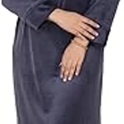 anglina Women's Full Sleeve Winter Care Woolen Embroided Winter Wear Solid Velvet Nighty Nightwear Maxi with Side Pocket WSR-169-picture-28