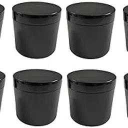 BH PLAST 100 Gram Black Plastic Cosmetic containers Empty Set for DIY Creams, Body Butter, lotions, Travel friendy Jars, Comes with Inner lid (Pack of 8)-picture-49