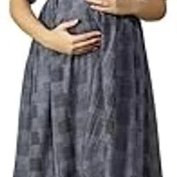 nightspree Elegant Floral Printed Maternity Dress – Half Sleeve Cotton Wear for Women**-picture-24