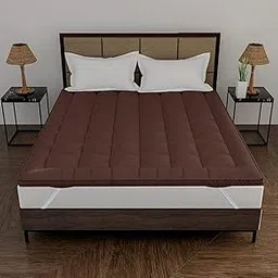 Microfiber King Size Double Bed Mattress Topper/Padding (72inch x 78inch, Brown)-picture-30