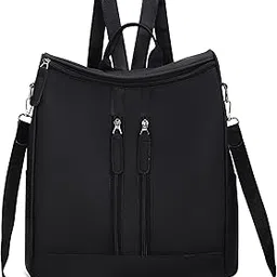 qivee Women's Black Backpack with Zippers for College and Travel-picture-45