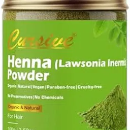 CURSIVE 100% Pure Herbal Henna Powder for Hair Dye & Conditioner | Organic Natural Leaf Lowsonia Inermis Powder Coloring for Men & Women | 100g-picture-43