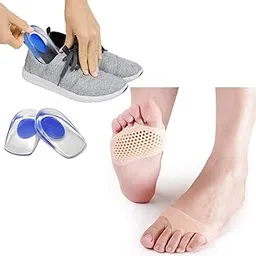 MINNESOTA Silicone Gel Half Toe Sleeve Gel heel Protector Insole Cups Anti-Skid Forefoot Soft Pads for Pain Relief Foot Care Support Front Heel Protector Silicon Socks Men & Women 2 Pair-image-3