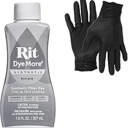 Dye – Rit Synthetic Liquid Fabric Dye for Crafting, Clothing, and Décor – 7 oz. Bottle – with Artisx Nitrile Gloves Included (Frost Gray)-picture-30