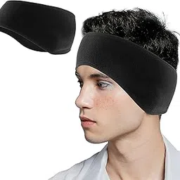 wllhyf Fleece Ear Warmers Headband, Winter Ear Warmers Muffs for Men Women Earmuffs Running Yoga Skiing Riding Ear Cover Headband (Black) image 1