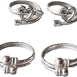 pv jewels Women & Girls Metal Fancy Glossy finish Toe Ring Adjustable Bichiya/Leg Finger Ring_Combo_2 (A_C_P_110744_Silver)-picture-12