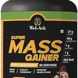 Wel-Ark Super Mass Gainer – High-Calorie Muscle Builder for Weight & Size Gain – 40 Servings – Supports Strength & Recovery – Chocolate Flavor – 2kg / 4.4lbs-picture-12