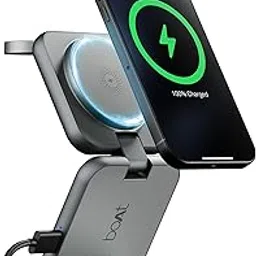 boAt New Launch FlexCharge 360 Wireless 3-in-1 23W Charger; Charge Upto 3 Devices, Foldable, Magnetic & Multi-Angle Charging; LED Indicator & Anti-Slip Finish(Slate Grey)-image-24