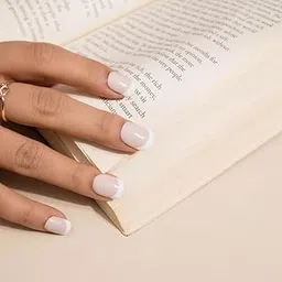 NailKnack French Nude Press-on 20 Pcs | Handcrafted UV Gel | Natural Looking, Reusable, Long Lasting Short Square Design Stick-On Nails | Artificial Fake Nails for Women-image-84