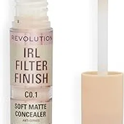 Makeup Revolution- IRL Filter Finish Concealer- C0.1 | Full coverage | Breathable and lightweight |Blends effortlessly | Soft matte finish |Crease proof, sweat proof, waterproof | 6gm-image-5
