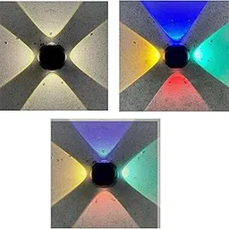 3 Colour Changing 4 Way Outdoor Exterior Wall Light - Metal Body Waterproof - for Elevation,Garden, Pathway & Patio Light -3in1 (Warm White+Multi Colour)-picture-13
