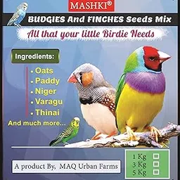 MASHKI Exclusive Seeds Mix For Budgies&Finches/16 Essential Ingredients/Multigrain Seed Oats Dry Adult, Senior, Young Bird Food (5 Kg), 1 Count-picture-14