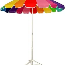 Double Cloth Outdoor Garden Umbrella with Stand Big Size Outdoor Waterproof Beach Umbrella Super Cloth with Patio Garden Outdoor Umbrella (48in) (Multicolor)-image-7