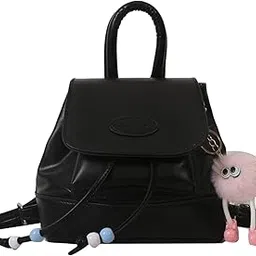 enakshi (label) Women Backpack Stylish Cute Small Backpack Purse for Summer Outdoor Birthday Black|Clothing, Shoes & Accessories | Womens Handbags & Bags-picture-23