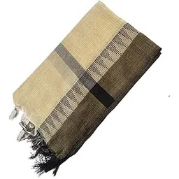 heyam Handloom Women's Bhagalpuri Organic Linen Temple Border Dupatta (Stole)-picture-38