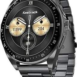 Fastrack Radiant FX1 Luxury Metal Smart Watch, 1.43" AMOLED 60Hz Display, AOD, Functional Crown, Singlesync BT Calling, AI Voice, Upto 5 Day Battery, 100+ Faces & Sport Modes, IP68 (Gun), Black-picture-35