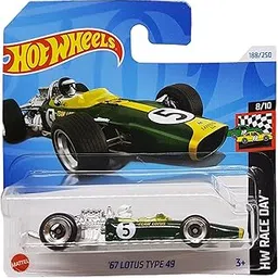 Hot Wheels '67 Lotus Type 49, Race Day Series, 1:64 Scale, Ford, Team Lotus, 2024 Release,Red-image-46